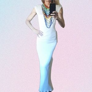 Vintage white Laundry by Shelli Segal maxi dress